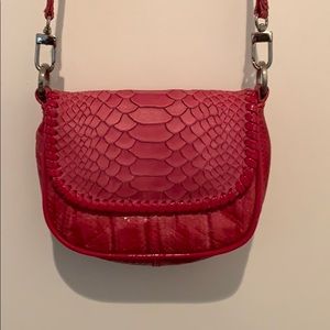 Mondrina snakeskin Crossbody Fuchsia Bag